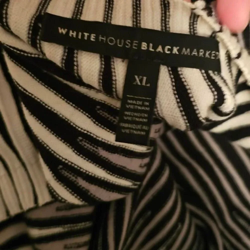 white house black market black white striped gothic sweater - Picture 4 of 6